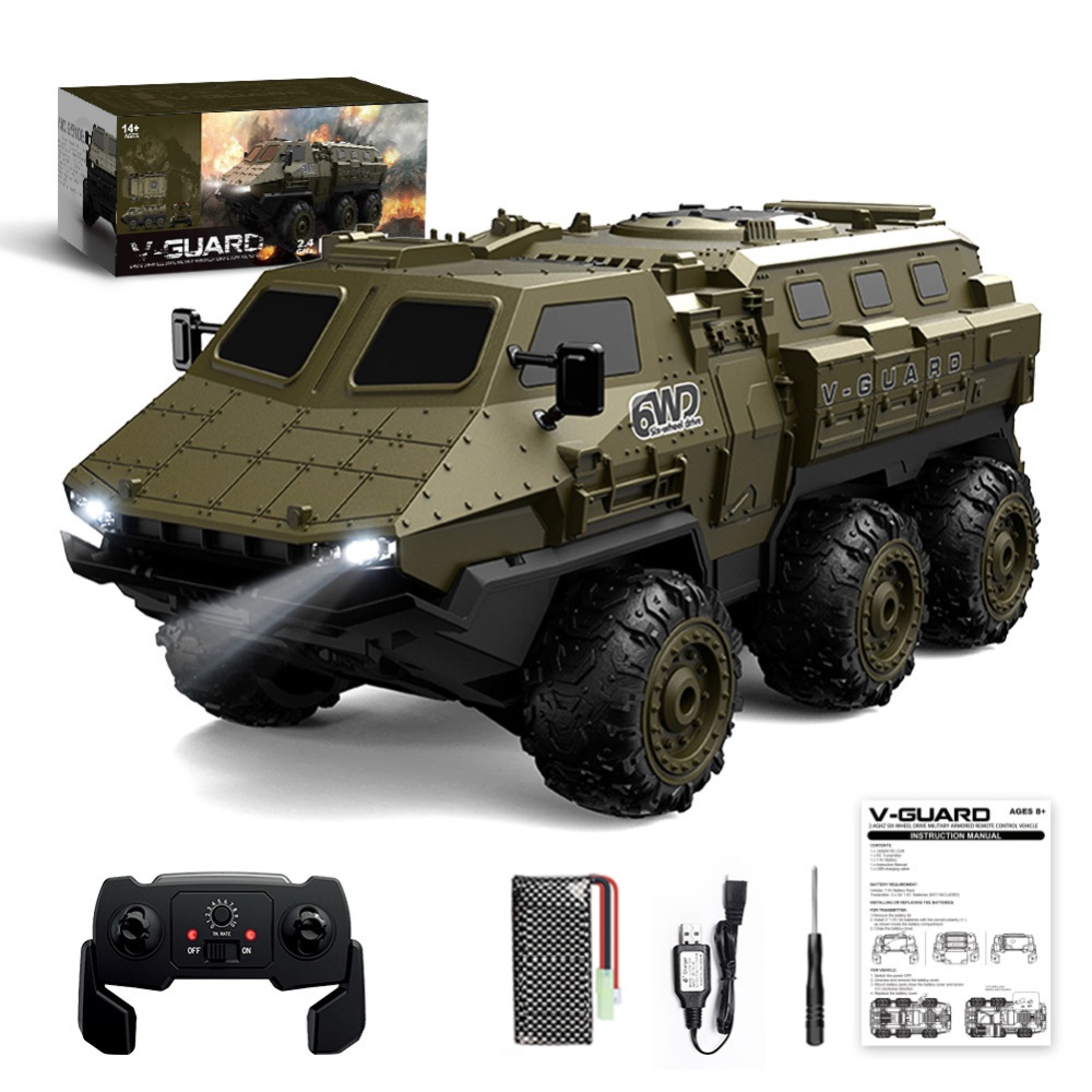 9510e 1:16 Remote Control Military Truck 6wd 2.4ghz Army High Speed 30km/h RC Car Toys Light Brown - Image 2