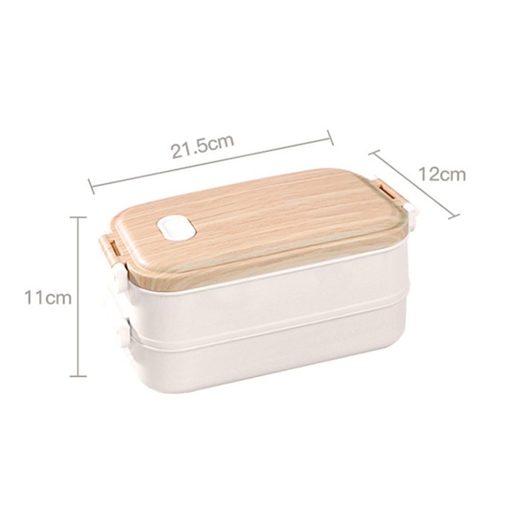 Portable 2 Tiers Bento Box With Handle Large Capacity Student Lunch For Work School Picnic Travel XC-006 white - Image 3