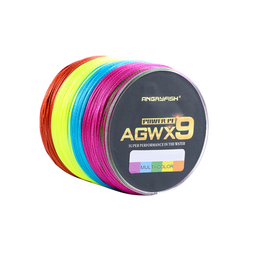 ANGRYFISH Diominate Multicolor X9 PE Line 9 Strands Weaves Braided 500m/547yds Super Strong Fishing 15LB-100LB 1.5#: 0.20mm/28LB - Image 3