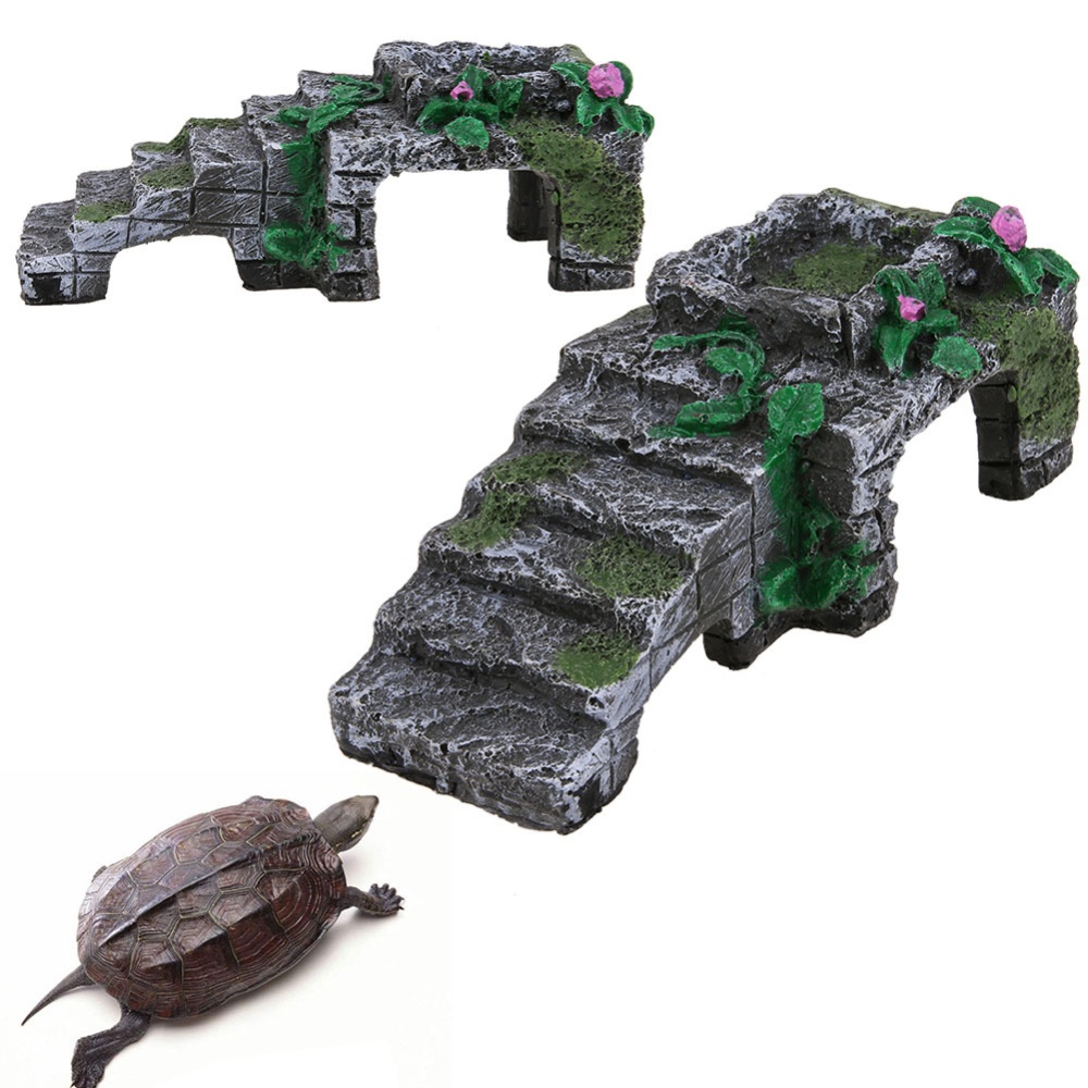 Pet Basking Platform Corner Ramp Toy for Tortoise Reptiles Snake Aquarium Decoration Medium - Image 2