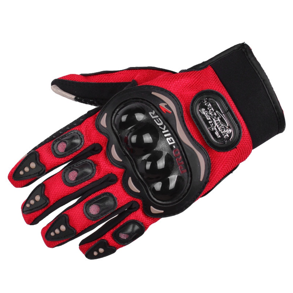 Motorcycle Riding Gloves Non-slip Wear-resistant Anti-fall Full Finger For Skiing Skating Fishing red M - Image 3