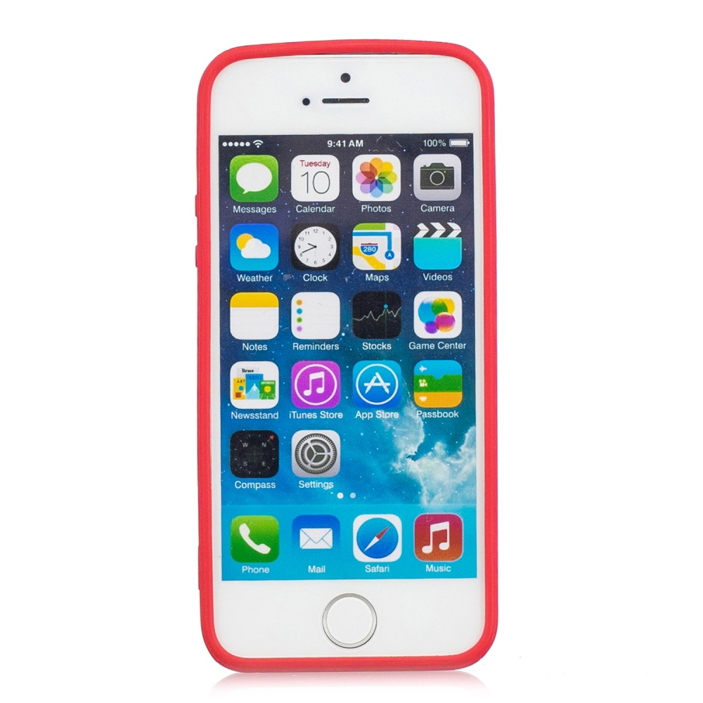 for iPhone 5/5S/SE Lovely Candy Color Matte TPU Anti-scratch Non-slip Protective Cover Back Case red - Image 3