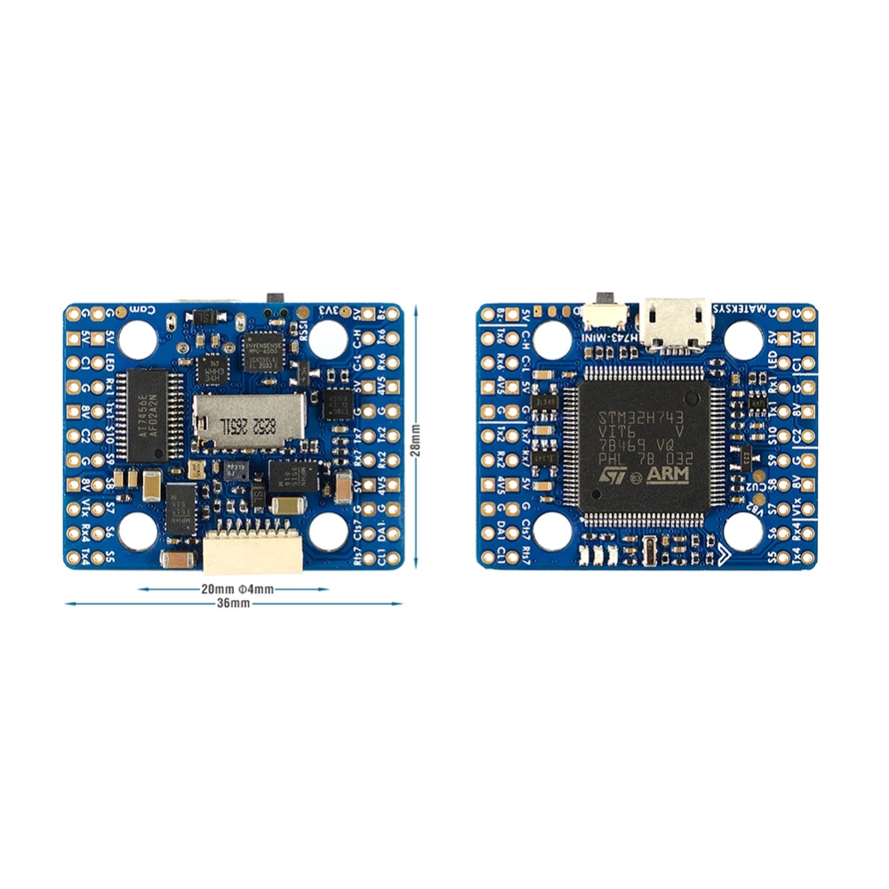 Flight Controller H743-mini Matek Systems Acp0237 With Silicon Grommets - Image 3