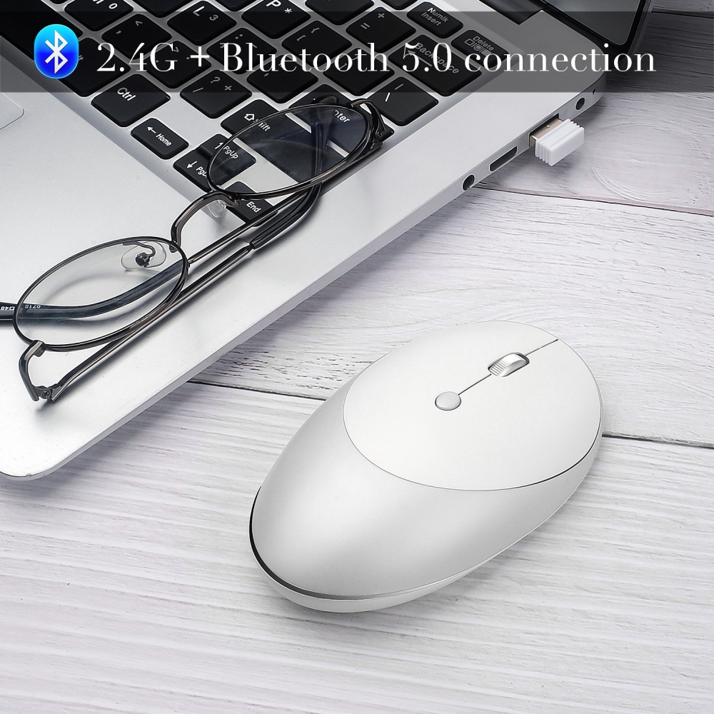 Wireless Bluetooth Mouse 3 Modes 5.0/3.0/2.4G Rechargeable Pink - Image 3