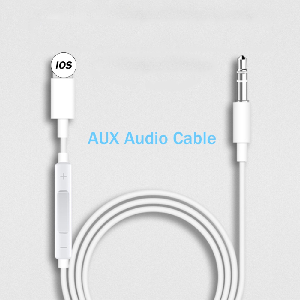 Lighting to 3.5mm Male Jack Aux Audio Extension Cable for 7 8 Plus X XS XR Car Speaker Connector Adapter Cord white - Image 3