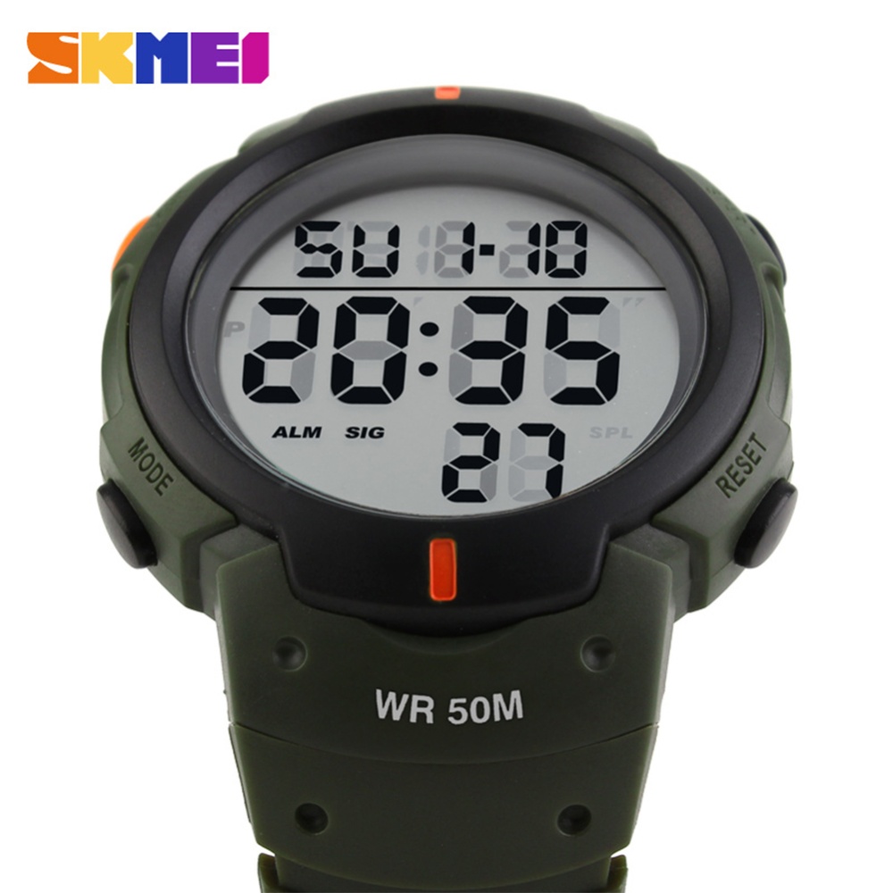 SKMEI Men Watch Luminous Waterproof Fashion Outdoor Sports Multifunctional Electronic Army Green - Image 3