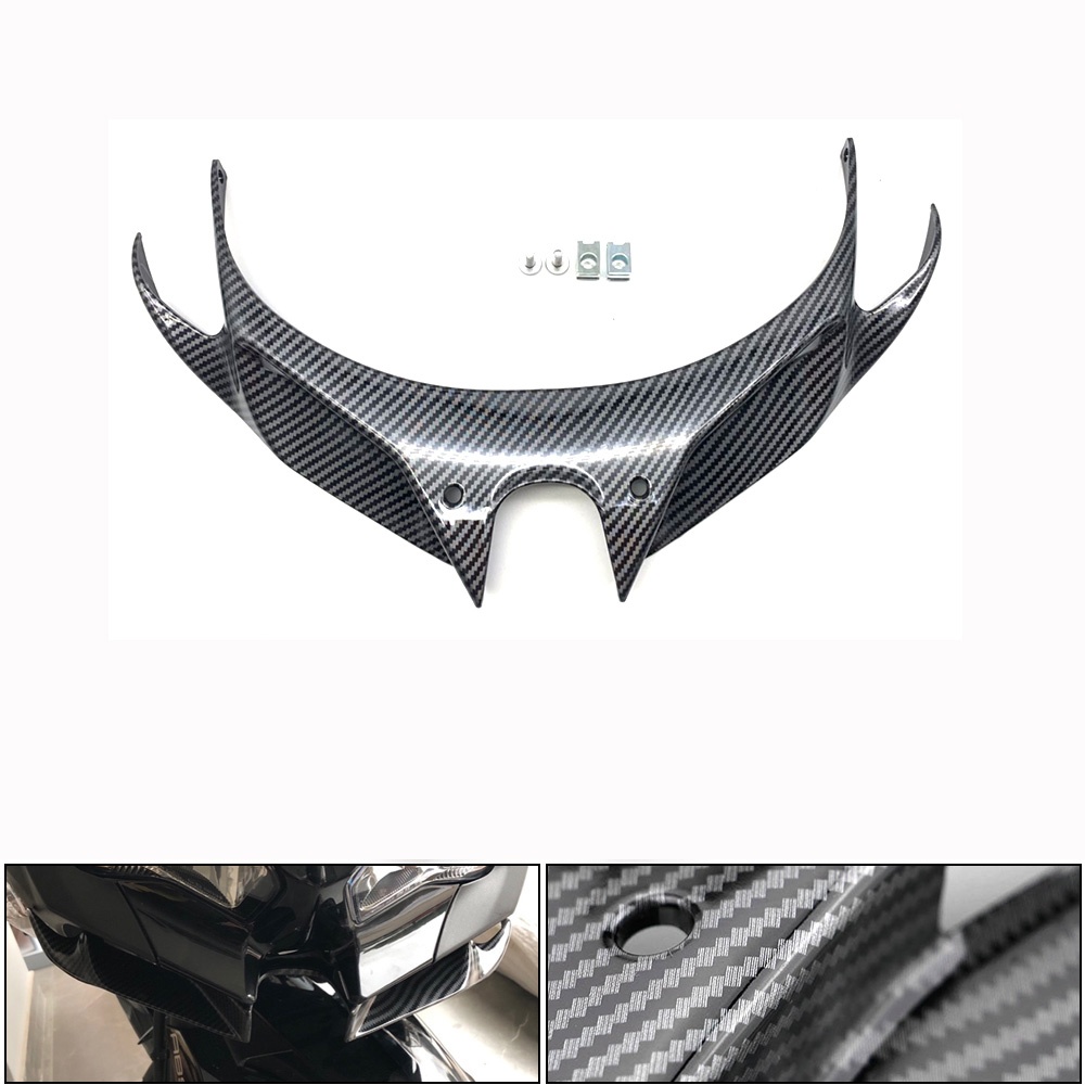 Motorcycle Wind Flow Fixing Wing Front Fairing Pneumatic Lip Cover for KAWASAKI NINJA250/400 Carbon fiber - Image 3