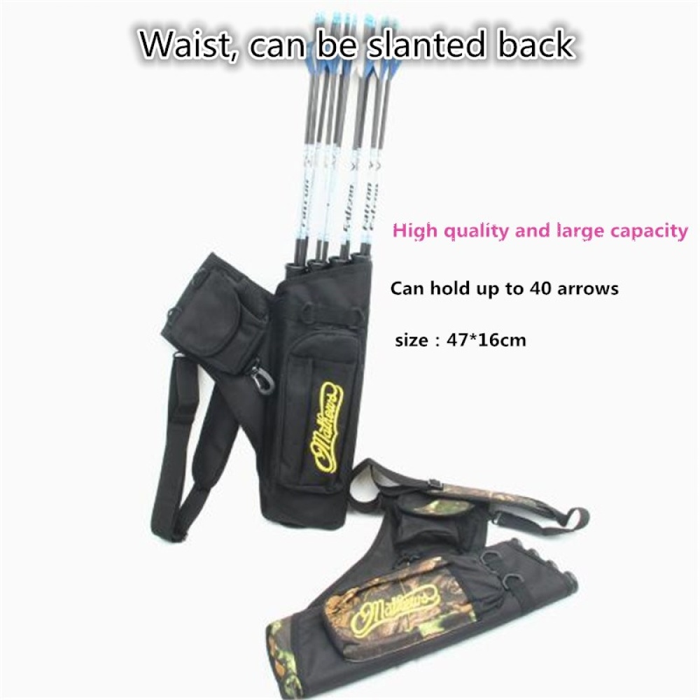 4 Tubes Arrow Quiver for Archery Hunting Arrows Holder Bag with Adjustable Strap black - Image 3