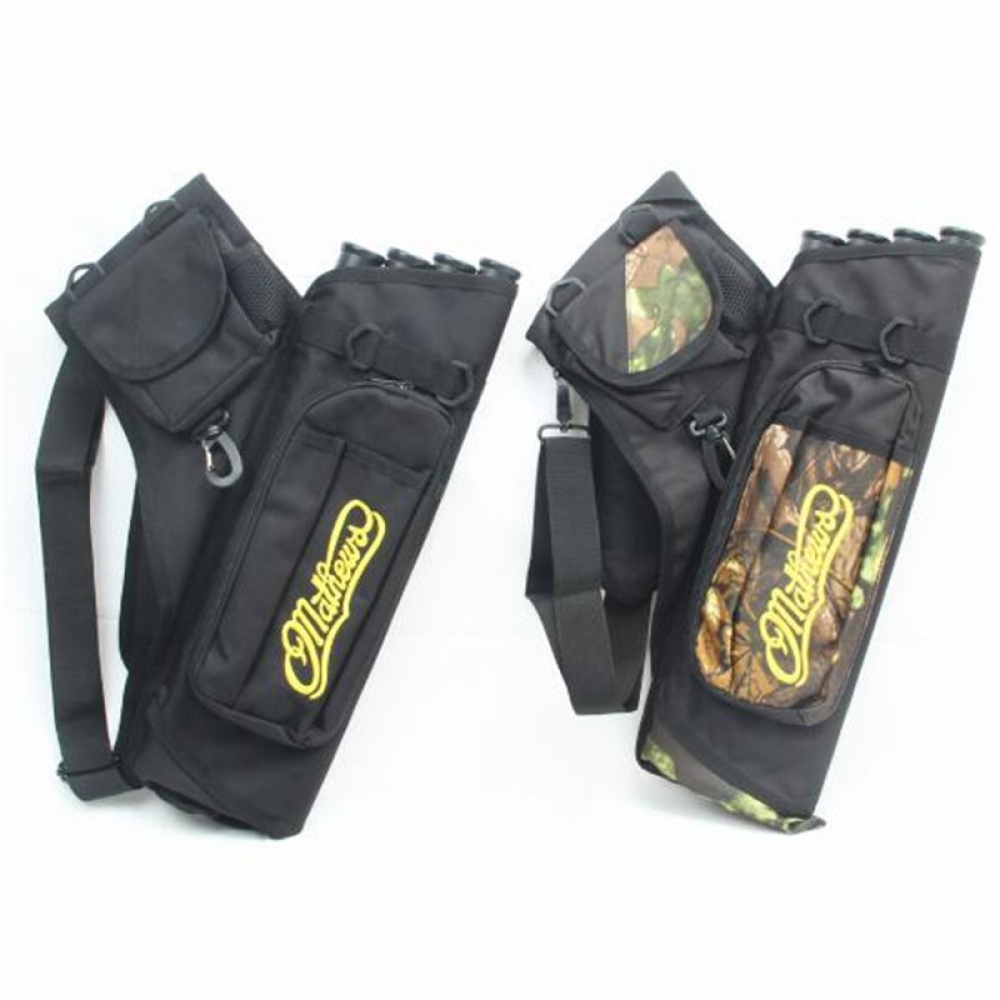 4 Tubes Arrow Quiver for Archery Hunting Arrows Holder Bag with Adjustable Strap black - Image 2