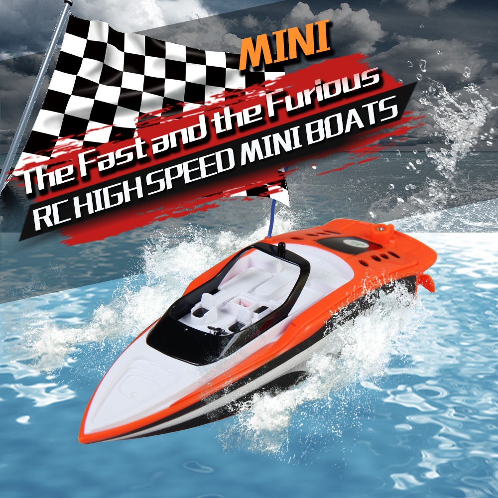 RC Boat Create Toys 3392M Portable Micro Racing Remote Control Speedboat Boy Gift Kid Toy green - Image 3