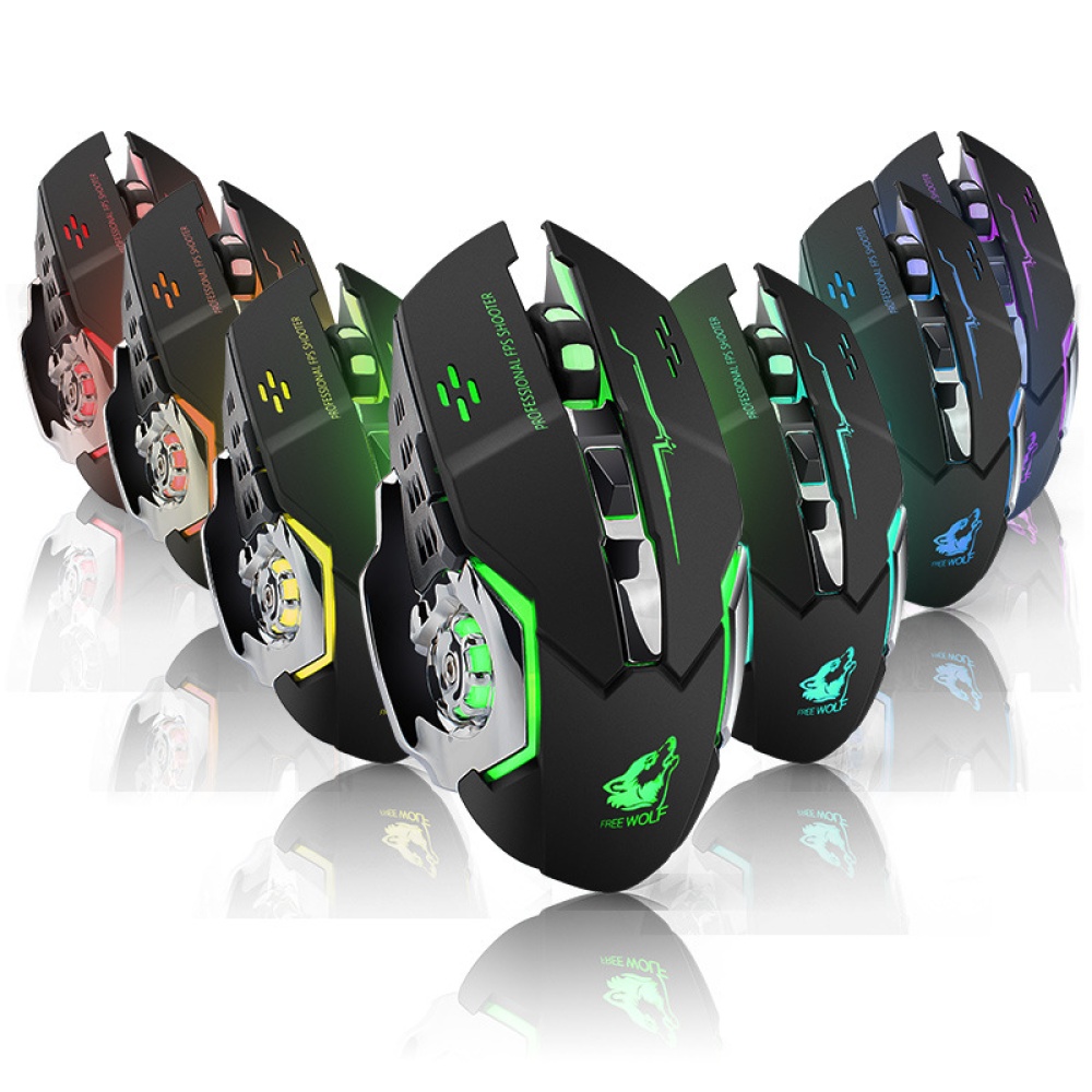 Rechargeable Wireless Silent LED Gaming Mouse USB Optical for PC Computer Peripherals Metal gray silent version - Image 3