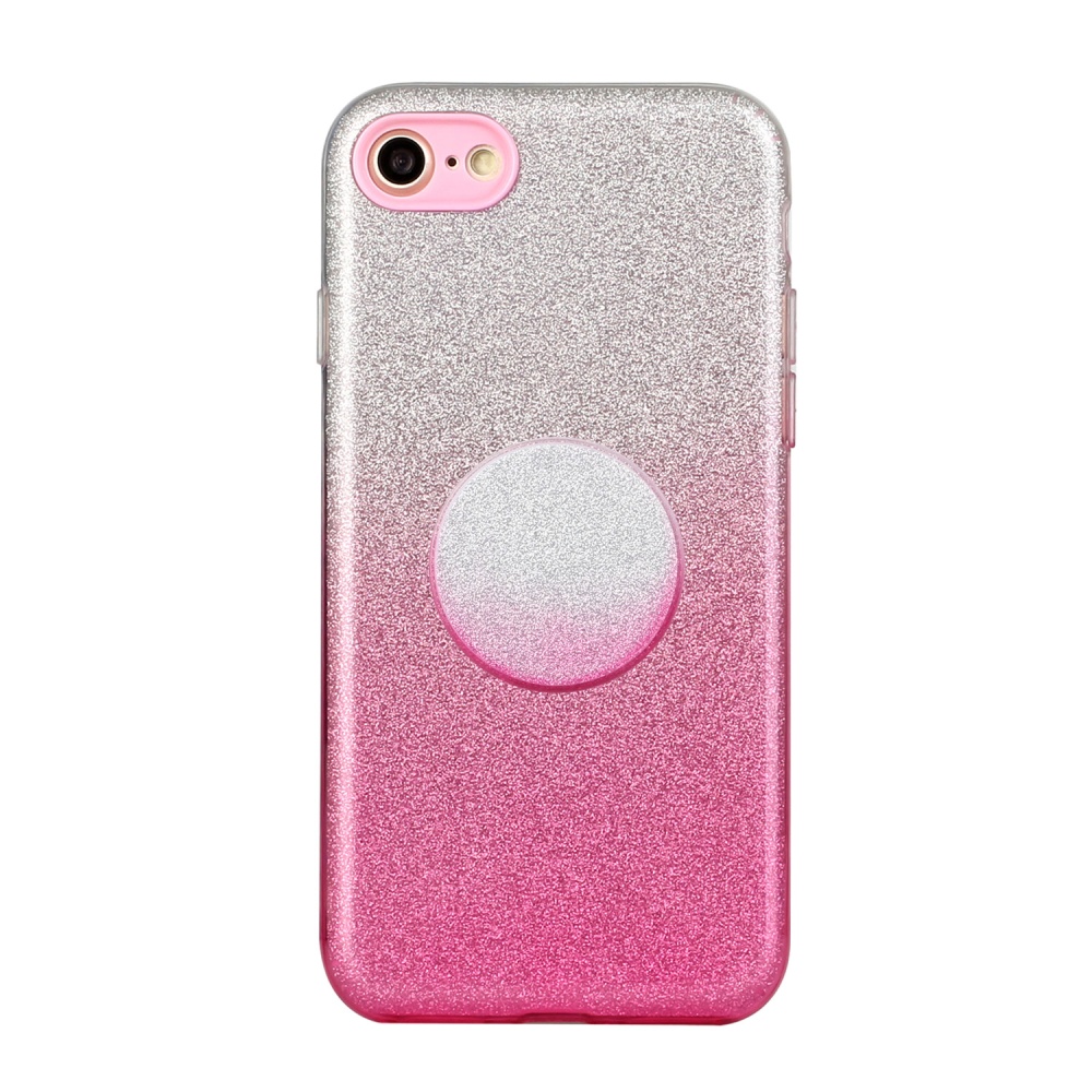 For iphone 6/6S/6 plus/6S plus/7/8/SE 2020 Phone Case Gradient Color Glitter Powder Cover with Airbag Bracket Pink - Image 3