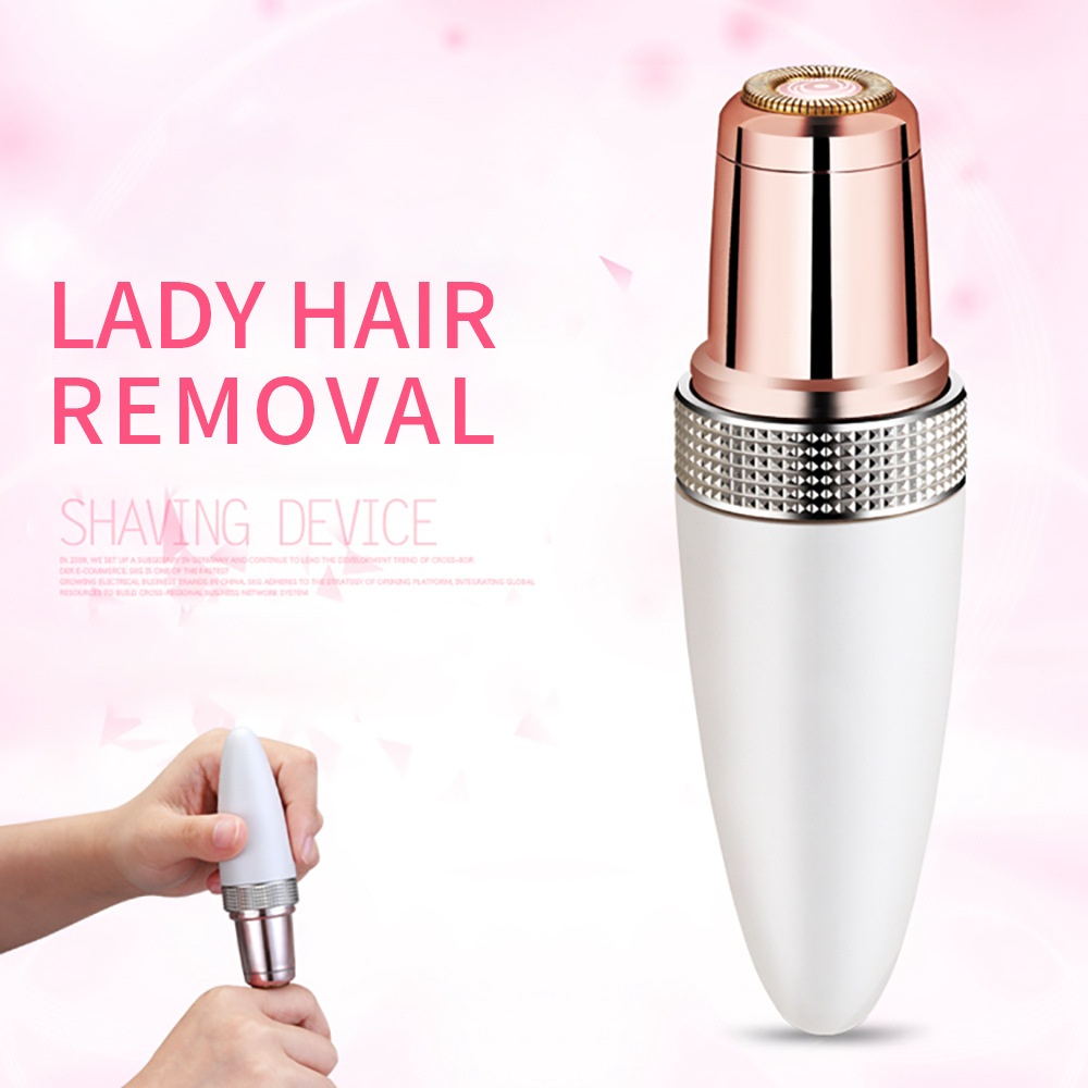 Women's Shaver Mini Electric Hair Remover Lipstick Shape Epilator white - Image 3