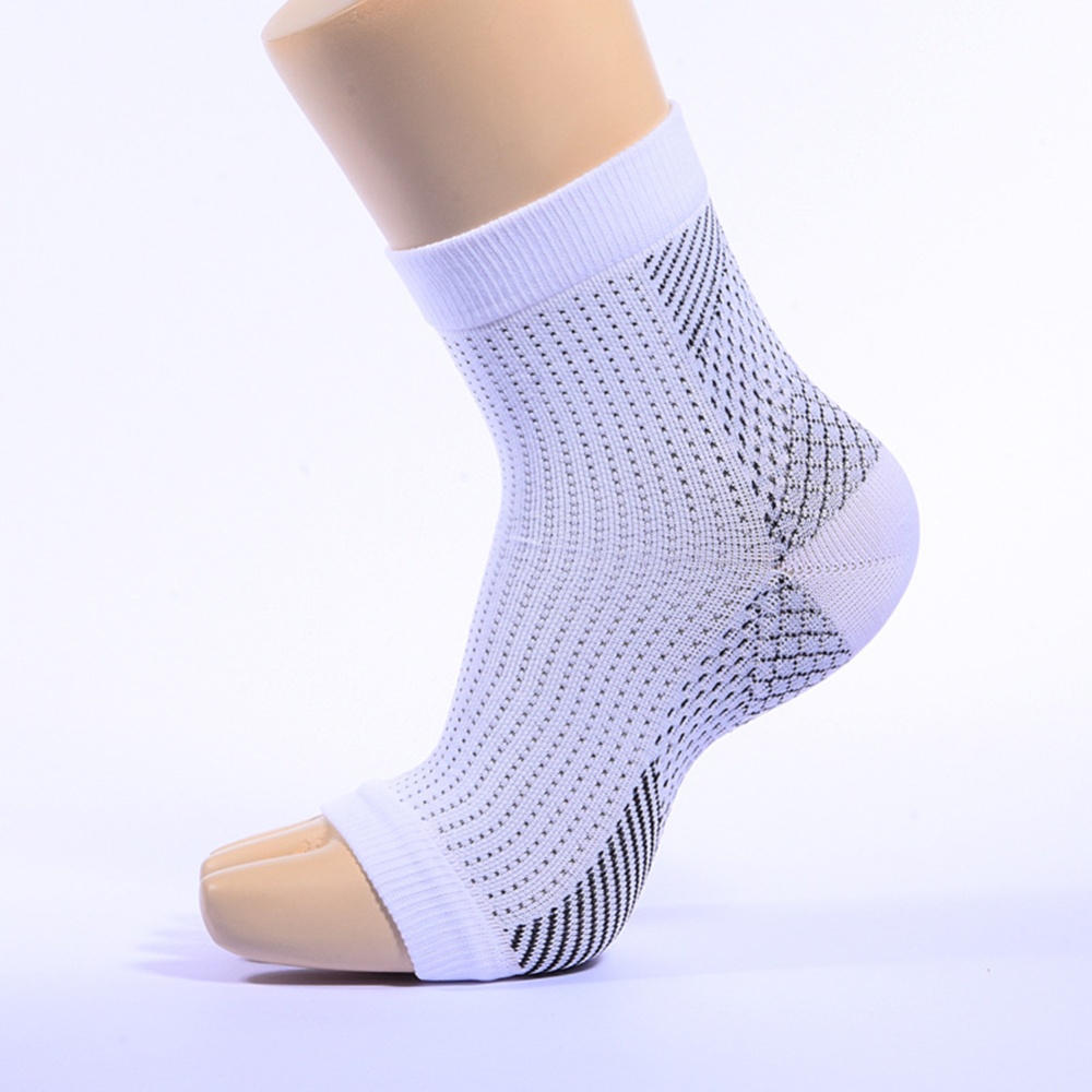 1Pair Medical Plantar Fasciitis Socks with Arch Joint Support Sports Compression Foot Sleeves for Women & Man white - Image 2