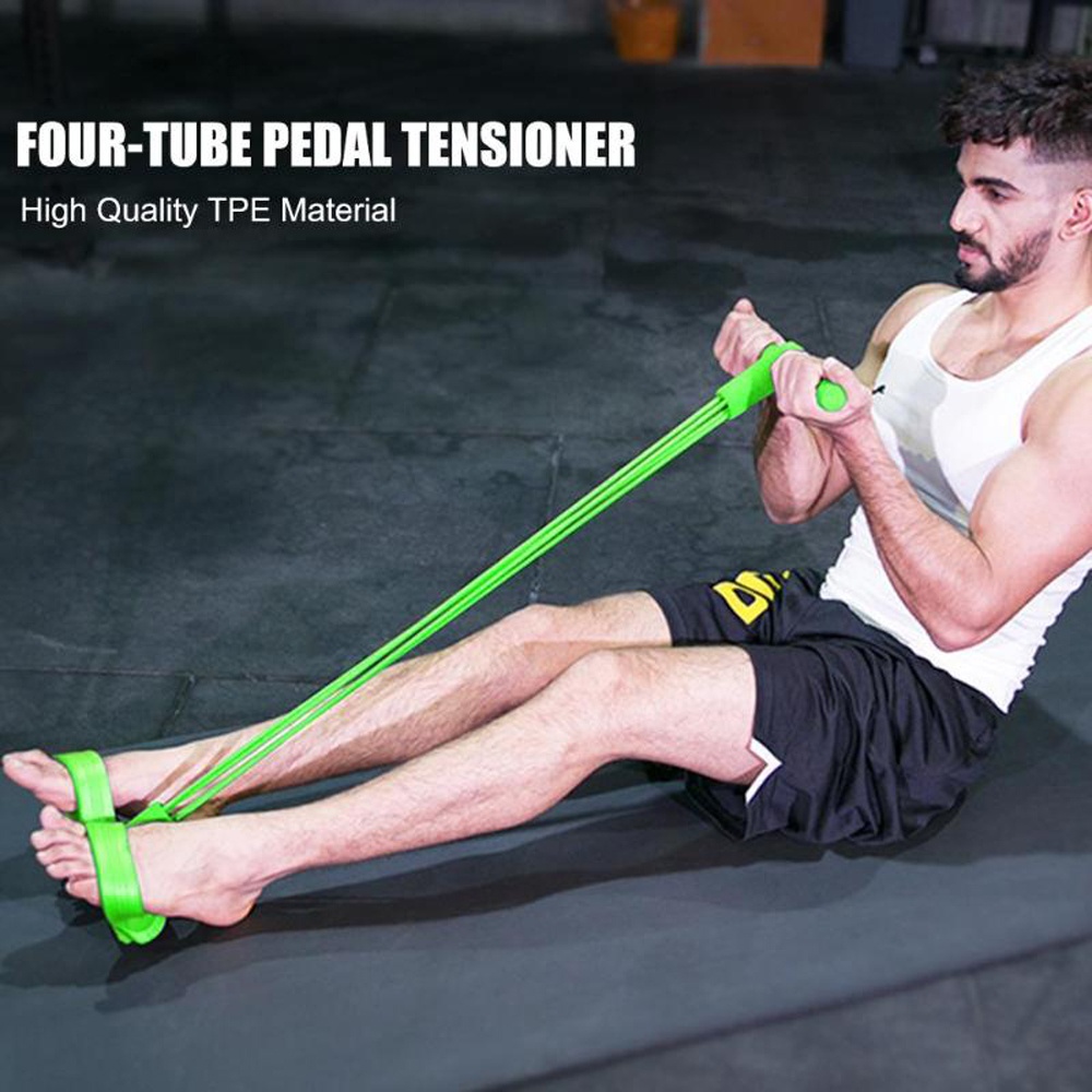 Indoor Leisure Sports Tension Rope Strong Fitness Resistance Bands Latex Pedal Women Men Sit Up Pull Ropes Yoga Equipment red