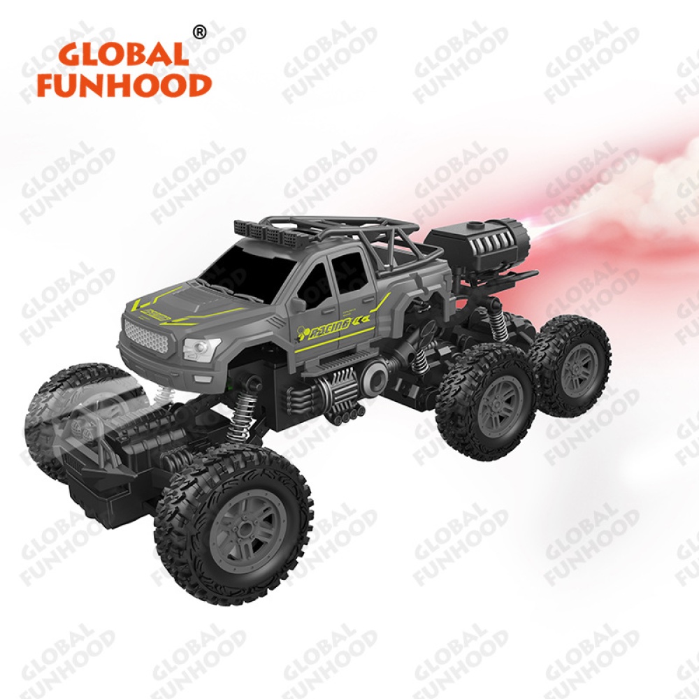 Remote Control Racing Car 6-channel Automatic Demonstration Spray Climbing with Searchlight 646-3 Gray - Image 3