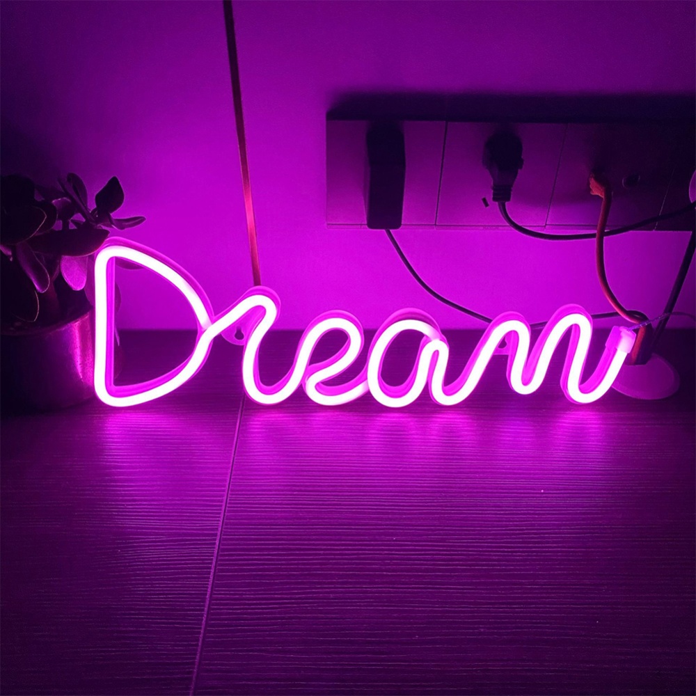 Led Dream Shape Neon Lamp Usb Charging Birthday Wedding Holiday Supply For Living Room Wall Decoration Warm White - Image 2