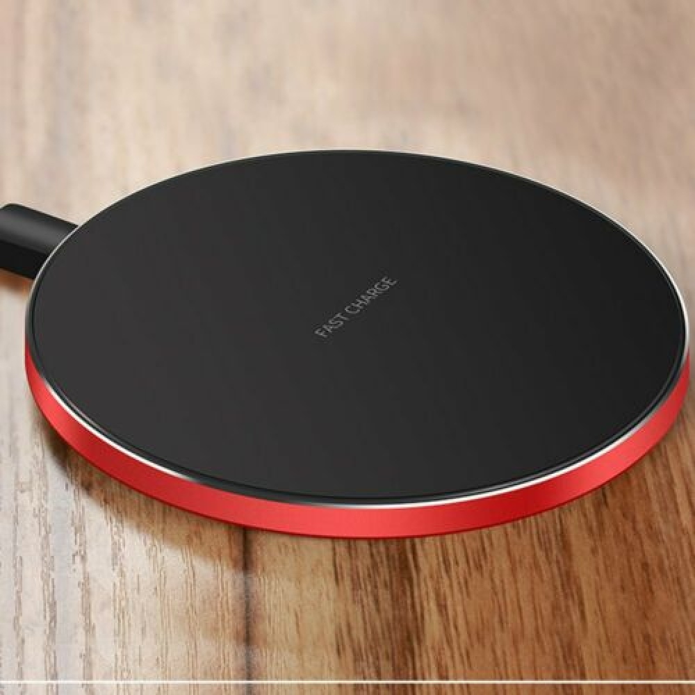 Luxury Qi Fast Wireless Charger for Samsung Galaxy S10 Plus S9 S8 S7 Note 9 8 red - Image 3