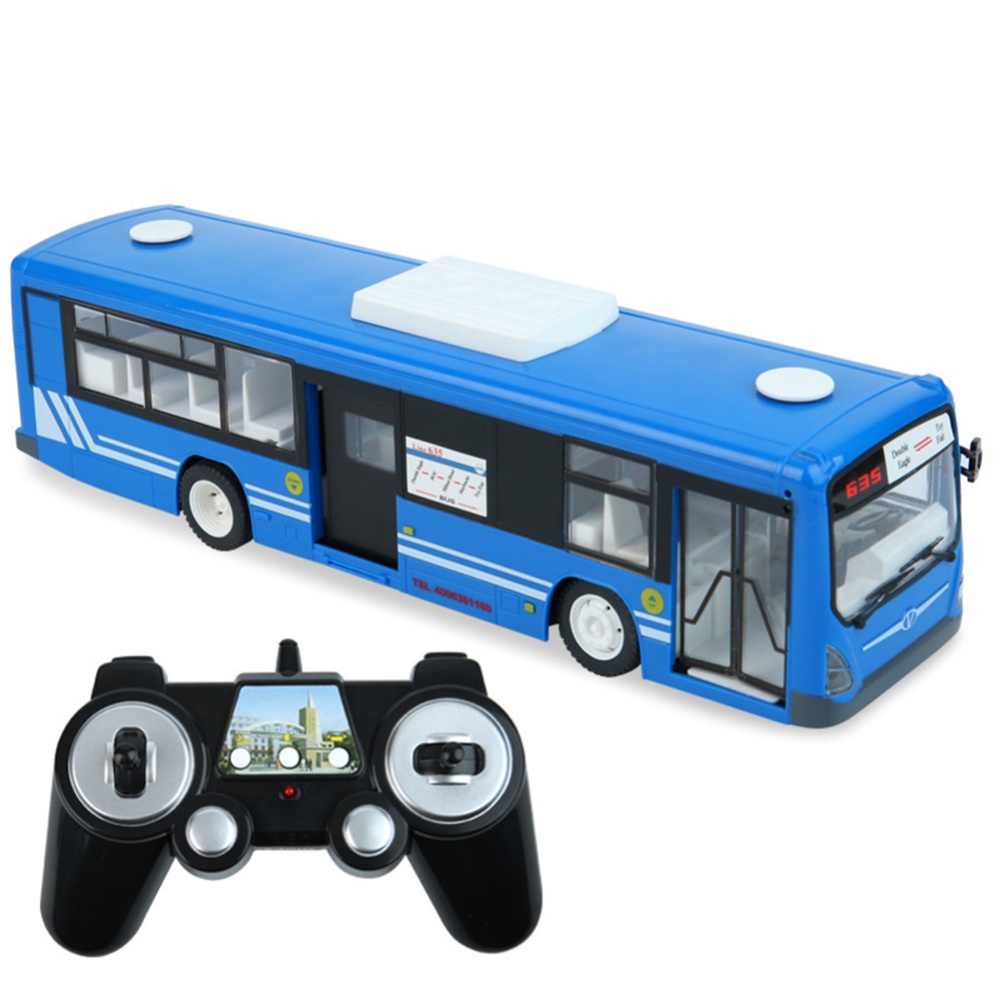 E635-001 2.4ghz Wireless Remote Control Bus Toy Simulation Electric Vehicle Model Birthday Holiday Gifts For Boys Children Blue [Remote Vers - Image 3