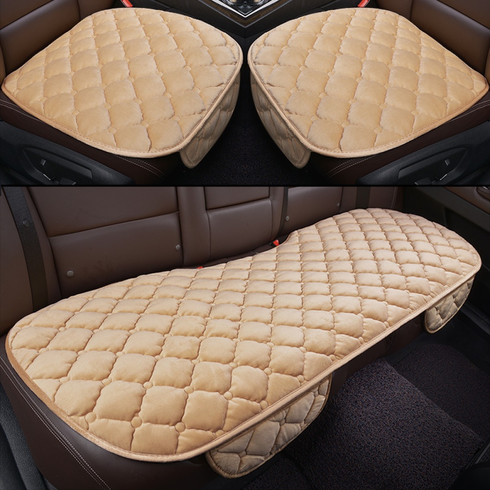 Universal Car Seat Cushion Velvet Silk Cover Set Gray - Image 3