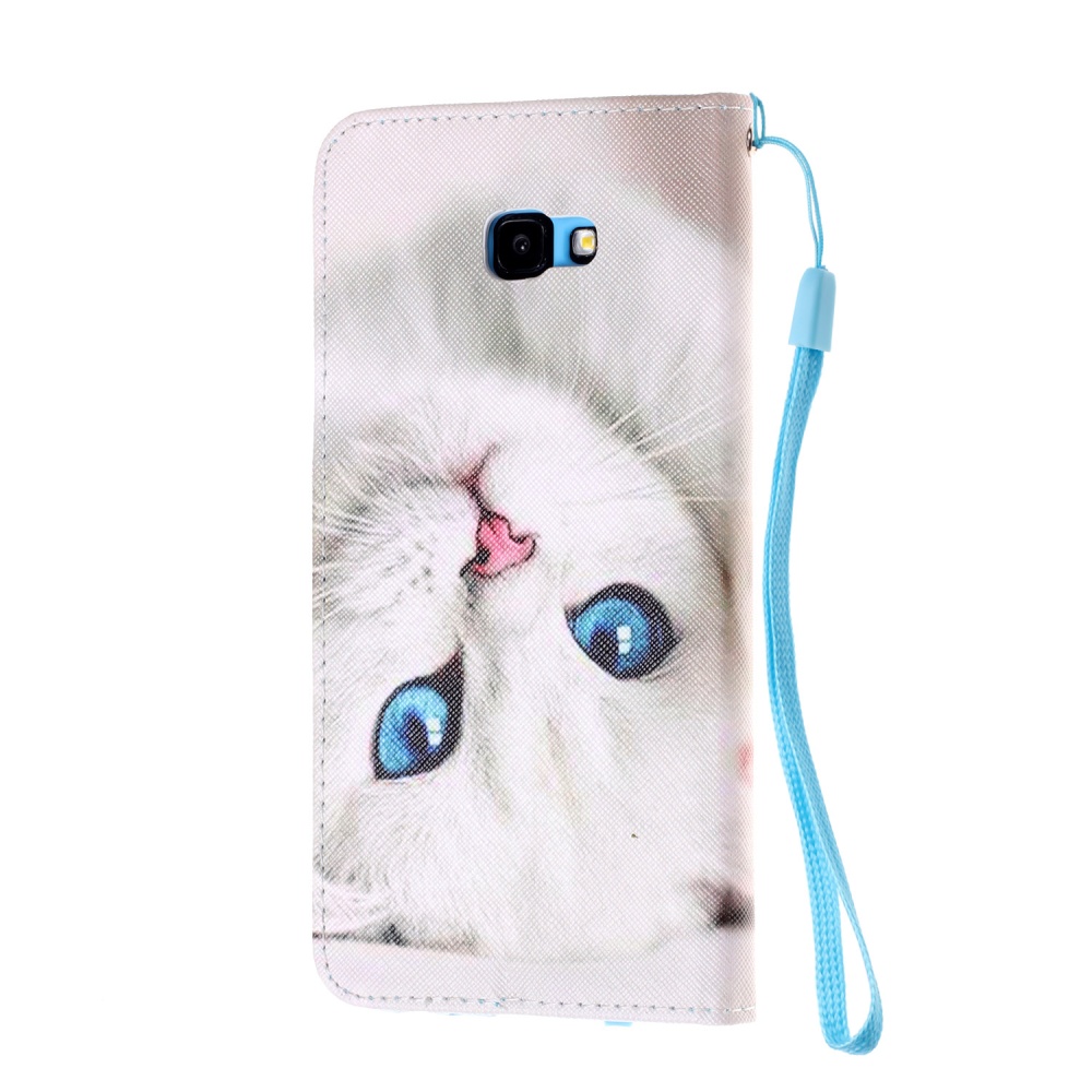 For Samsung J4 Plus/J6 Plus Cartoon Phone Shell Delicate Smartphone Case PU Leather Overall Protective Wallet Design Blue eyes cat - Image 3