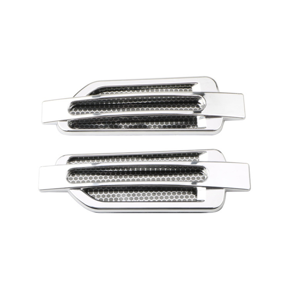 1pair Car DIY Auto Decorative Side Vent Air Flow Fender Intake Stickers Decal Silver - Image 3