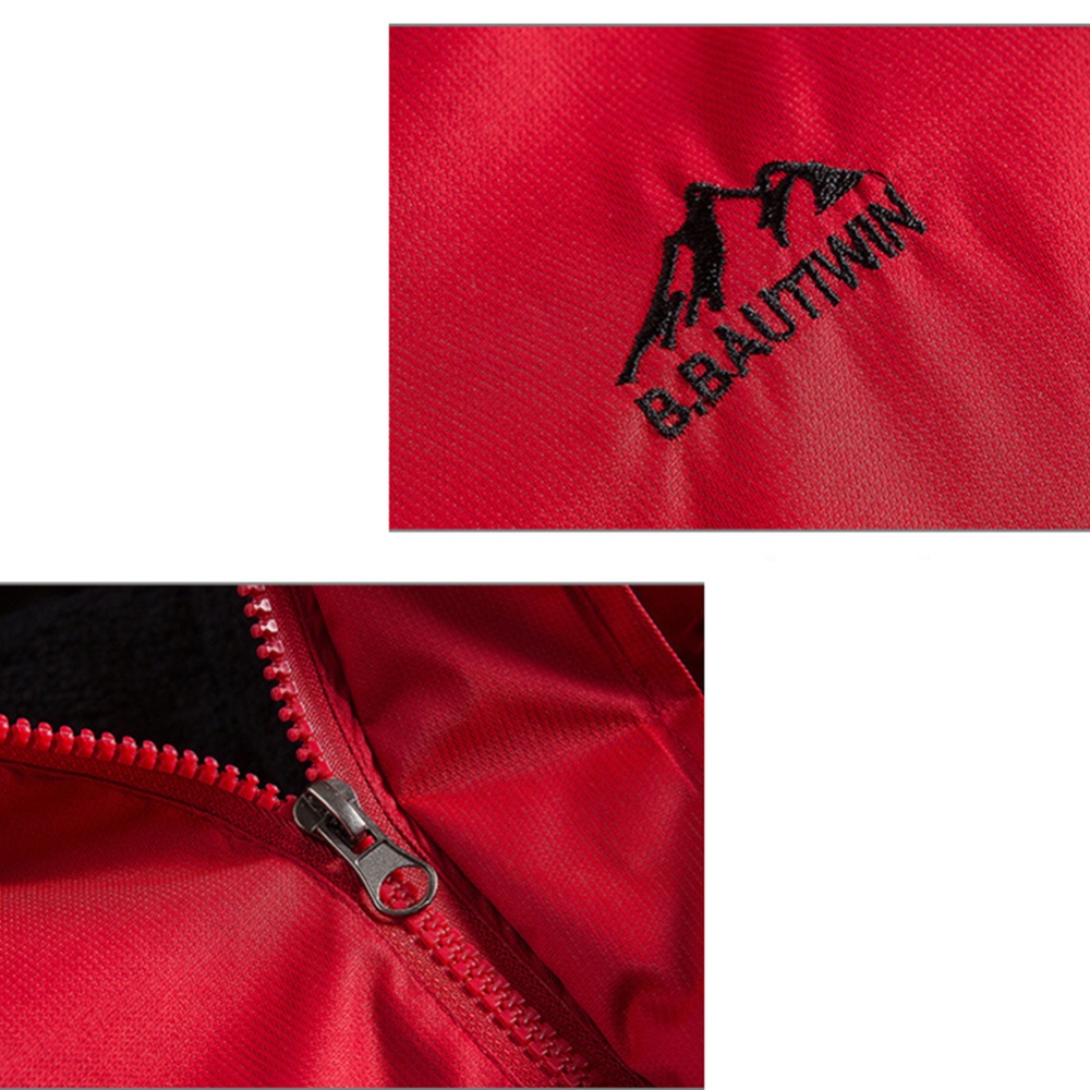 Men's Jackets Winter Thickening Windproof and Warm Outdoor Mountaineering Clothing red_L - Image 3