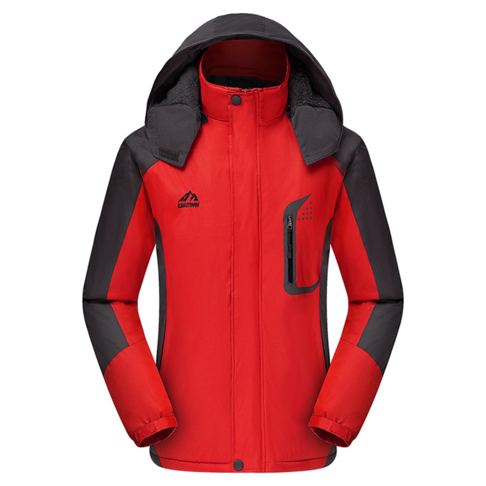 Men's Jackets Winter Thickening Windproof and Warm Outdoor Mountaineering Clothing red_L - Image 2