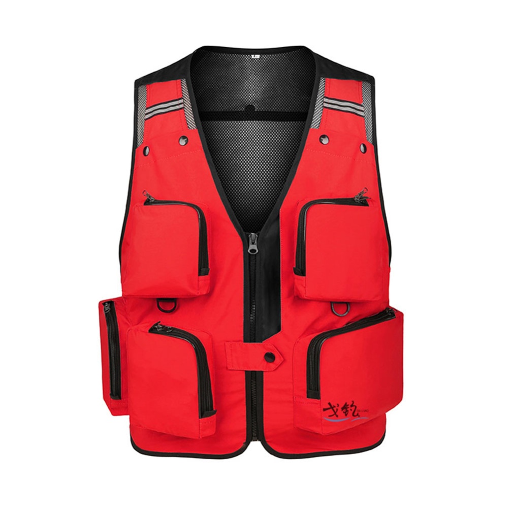 Outdoor Fishing Vest Multi-pocket Photography Waistcoat Jacket Yellow_L - Image 2