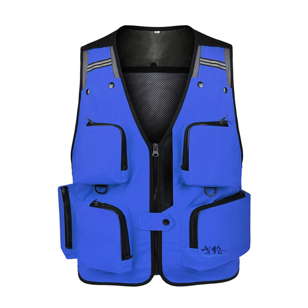 Outdoor Fishing Vest Multi-pocket Photography Waistcoat Jacket Yellow_L - Image 3