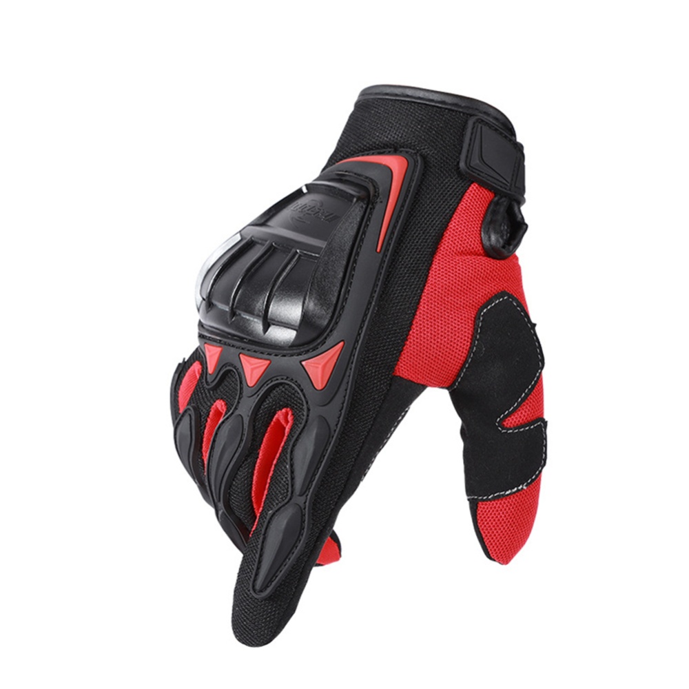 Motorcycle Full Finger Gloves Anti-fall Handguard Summer Breathable Riding red M - Image 2