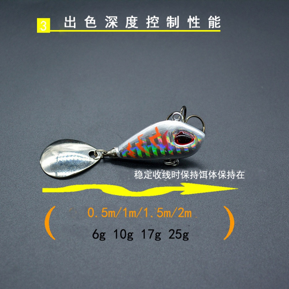 Rotary Sequins Artificial Lure Wobblers Baits Easy Shiner Metal Steel Tackle Silver orange_25g - Image 3