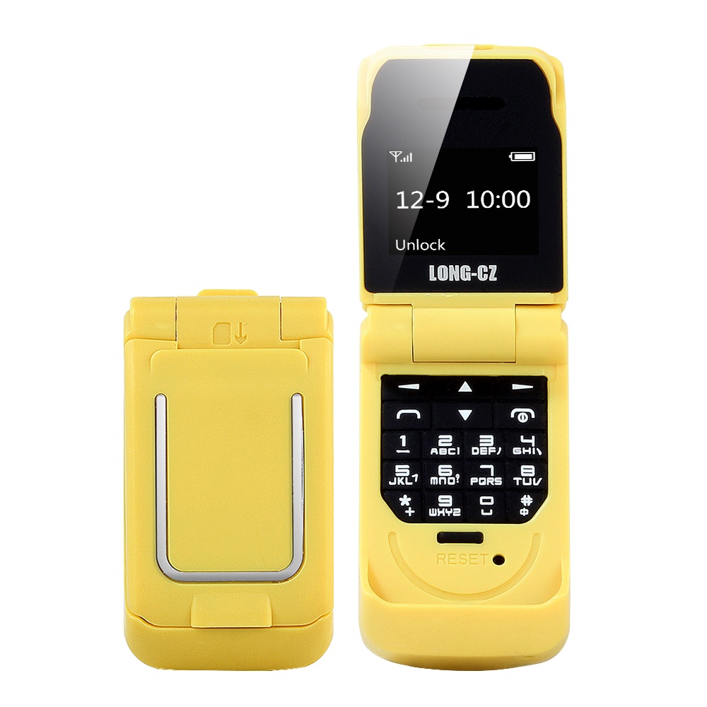 J9 0.66 inch Mini Filp Mobile Phone Fm Wireless Bluetooth 3.0 Dialer Hands Free Headset Cellphone Gold - Image 2