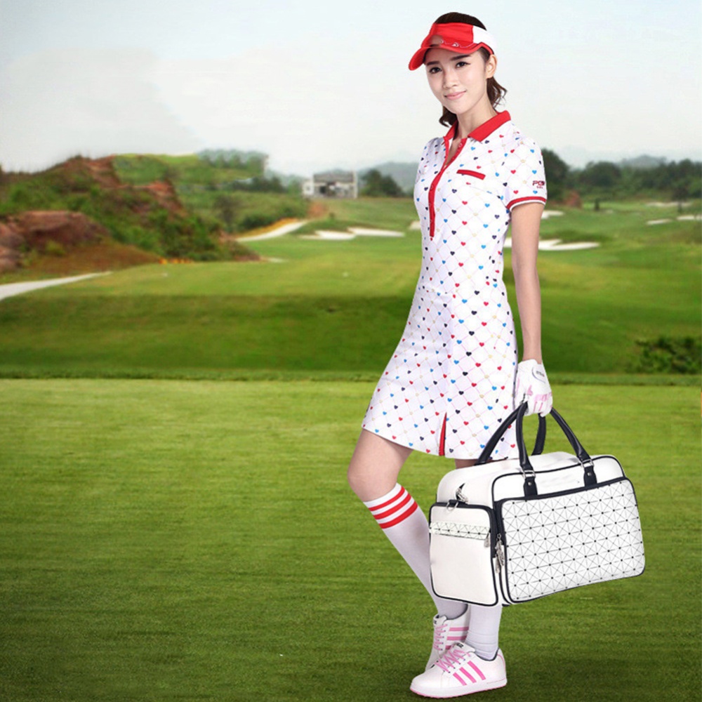 Golf Clothing Bag Fashion Waterproof PU Huge Capacity Single Shoe white - Image 3