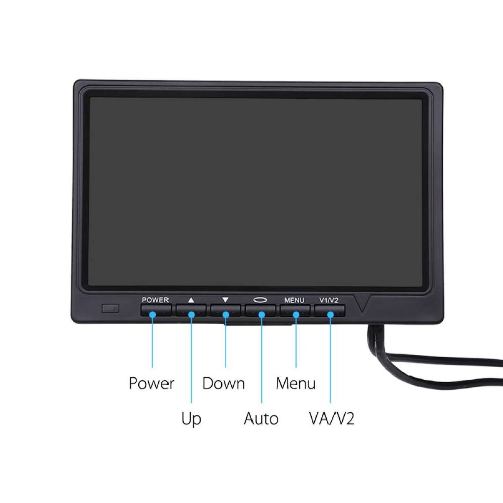 7 Inch Car Monitor 800*480 TFT Color LCD Screen Parking System For Reverse black - Image 3