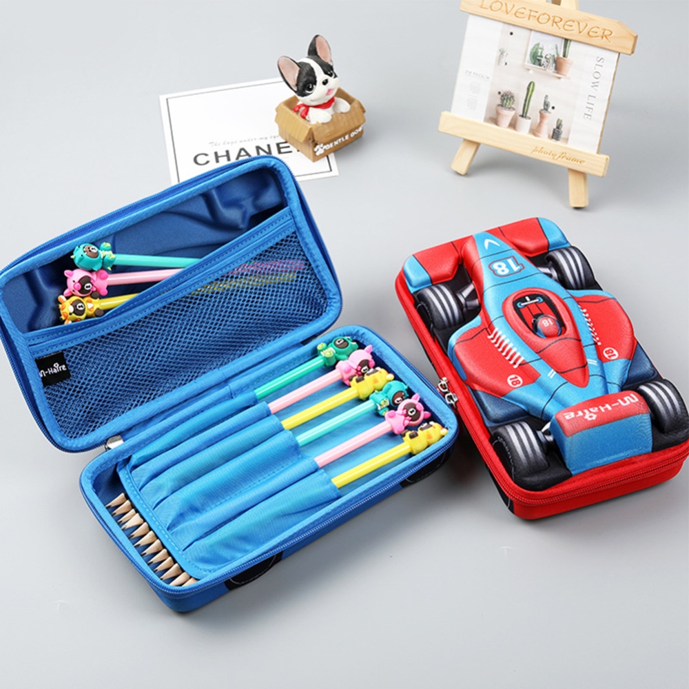 Creative Pencil Case 3d Motorcycle Car Zipper Pen Bag Stationery Organizer Storage Pouch For Students Gifts (motorcycle red) - Image 2