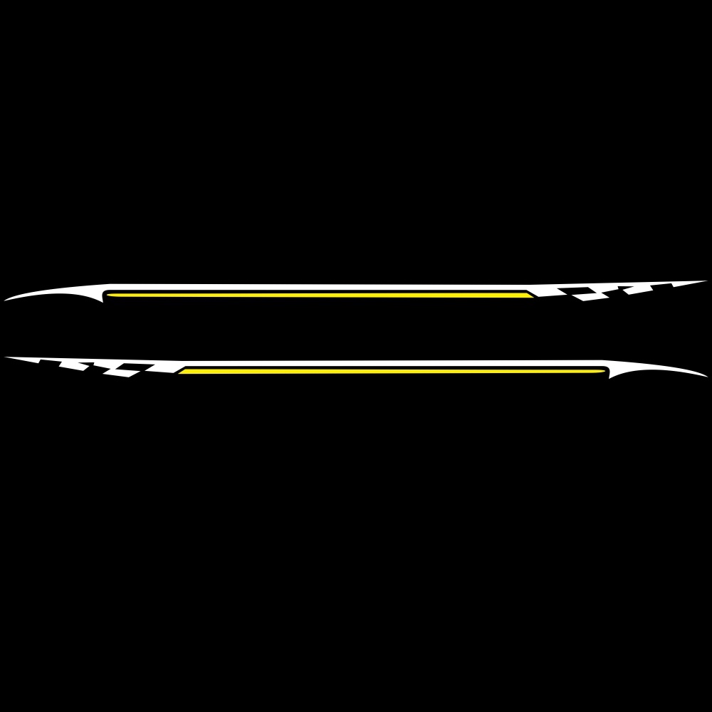 Vehicle Body Modification Waist Car Sticker Side Door Long Track Racing Auto Stickers Vinyl Decal White + yellow - Image 3