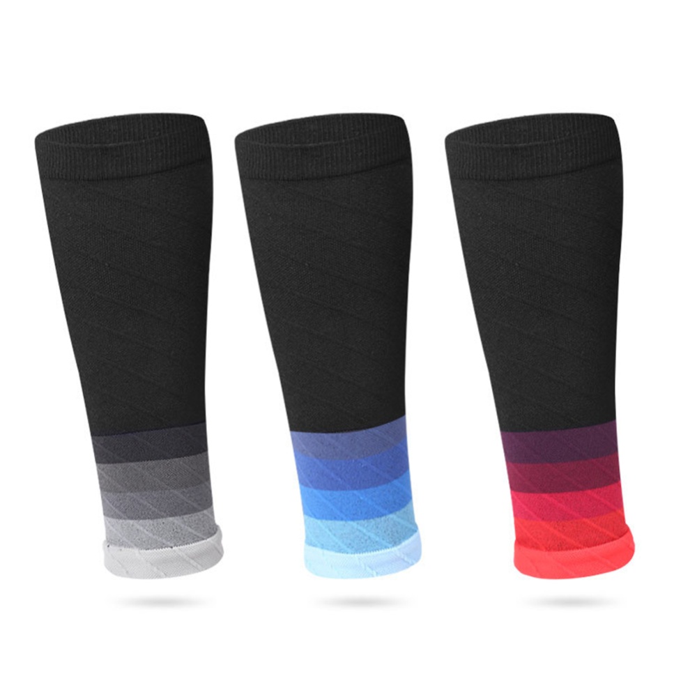 Calf Compression Sleeves Elastic Legs Pain Relief Comfortable Footless Socks for Running Fitness Cycling Blue - Image 2