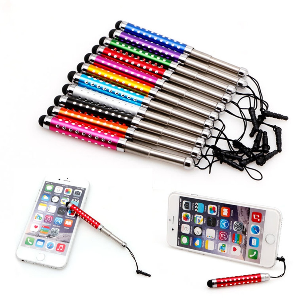 Touch Screen Pen Unique Retractable Capacitive Diamond Stylus for iPhone iPad Tablet PC Random_5 pcs - Image 3