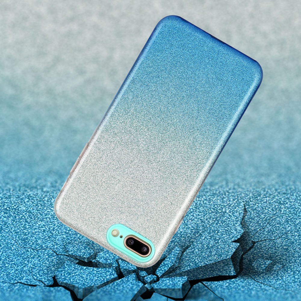 For iphone 6/6S/6 plus/6S plus/7/8/SE 2020 Phone Case Gradient Color Glitter Powder Cover with Airbag Bracket blue - Image 3