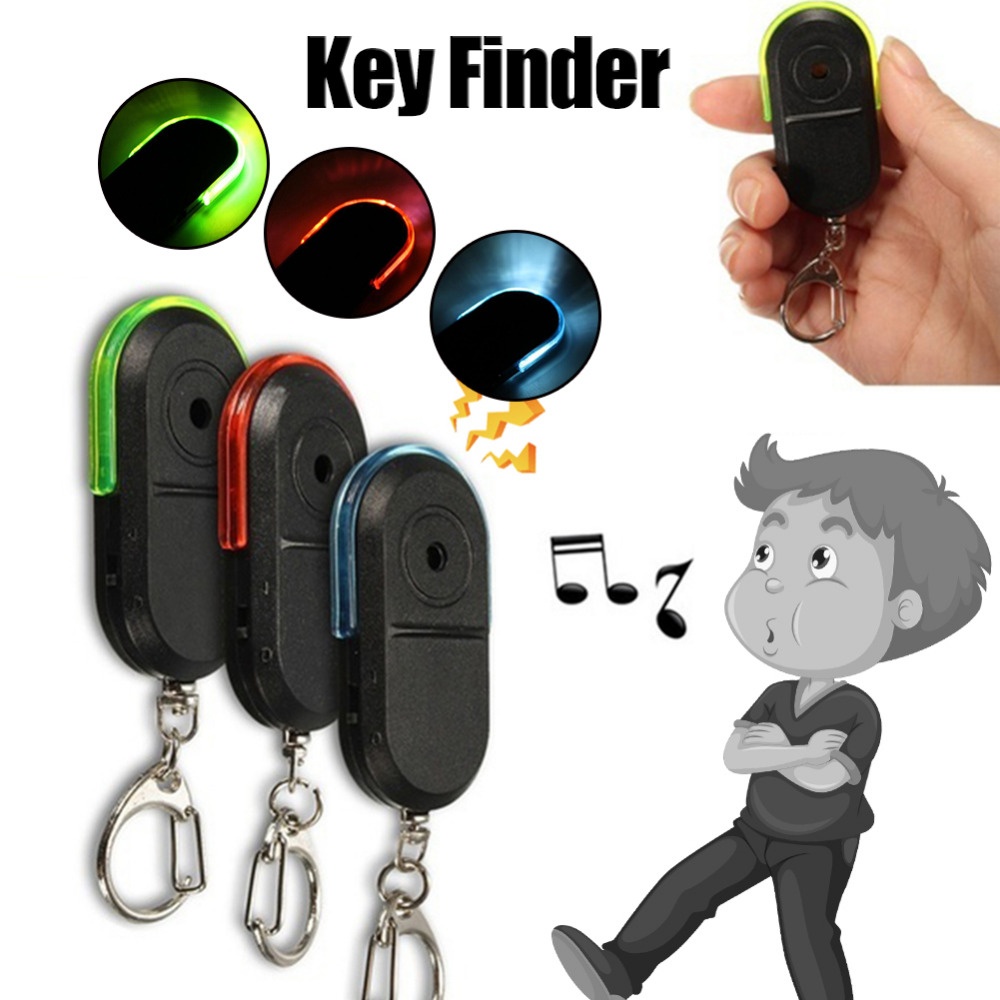 Wireless 10m Anti-Lost Alarm Key Finder Locator Keychain Whistle Sound with LED Light Green light - Image 3