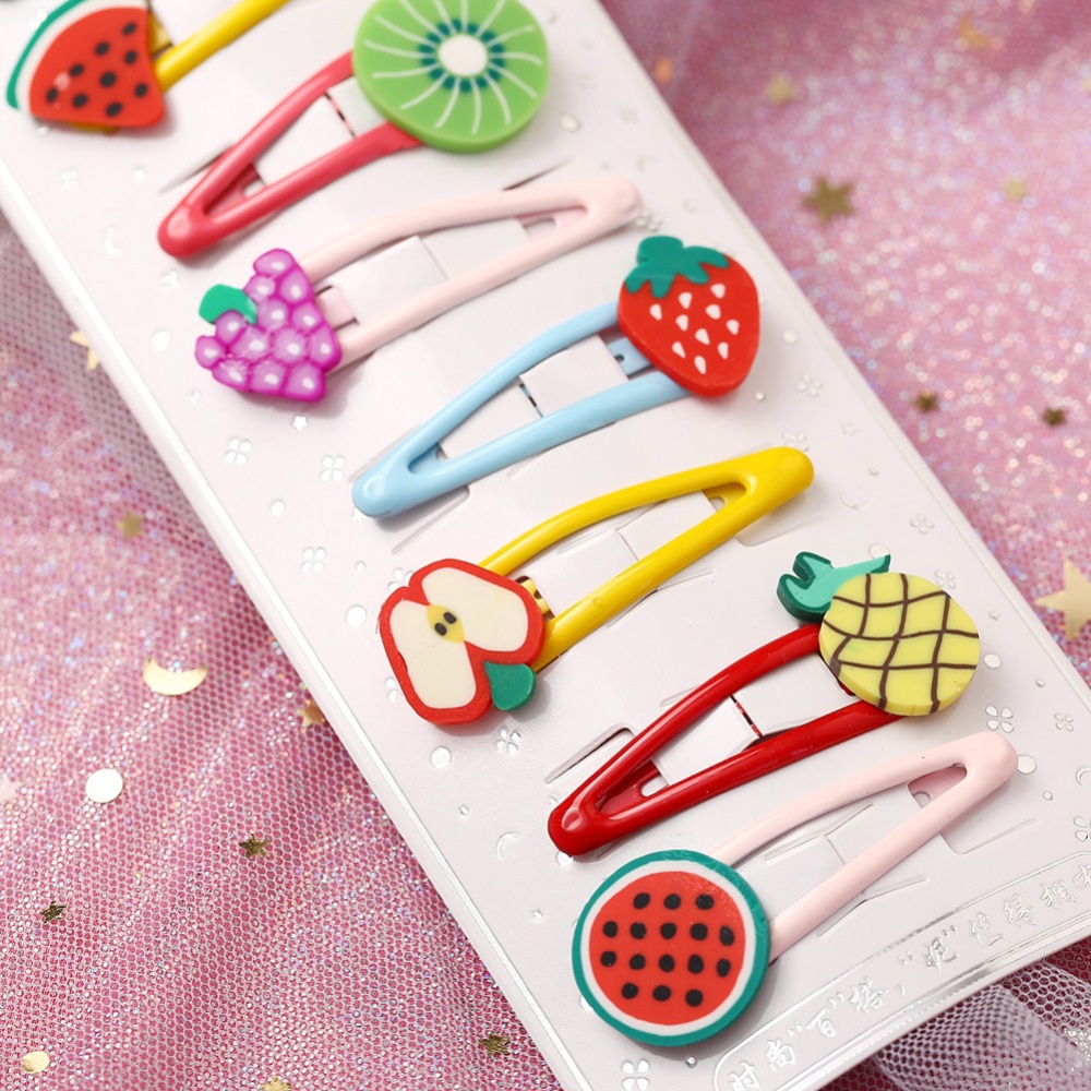 10Pcs Girl Hair Clip Fruit Cartoon Flower Hairpin Cute Barrette Headwear Headdress A04-04-32 - Image 2