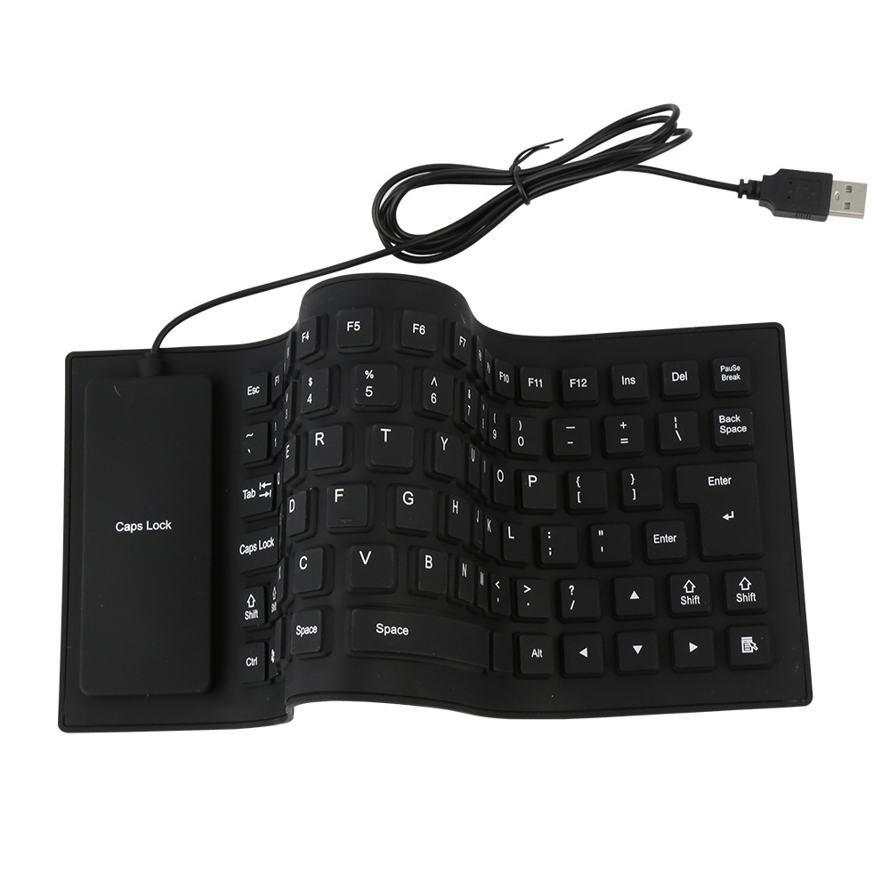 Black 85 Keys Silicone Keyboard USB Wired Waterproof Flexible Folding Key board for PC Desktop Laptop - Image 3