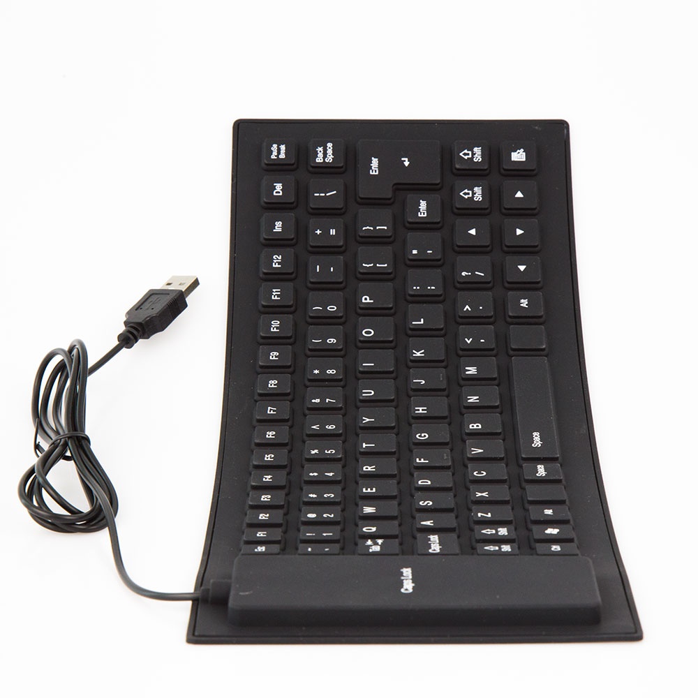 Black 85 Keys Silicone Keyboard USB Wired Waterproof Flexible Folding Key board for PC Desktop Laptop - Image 2