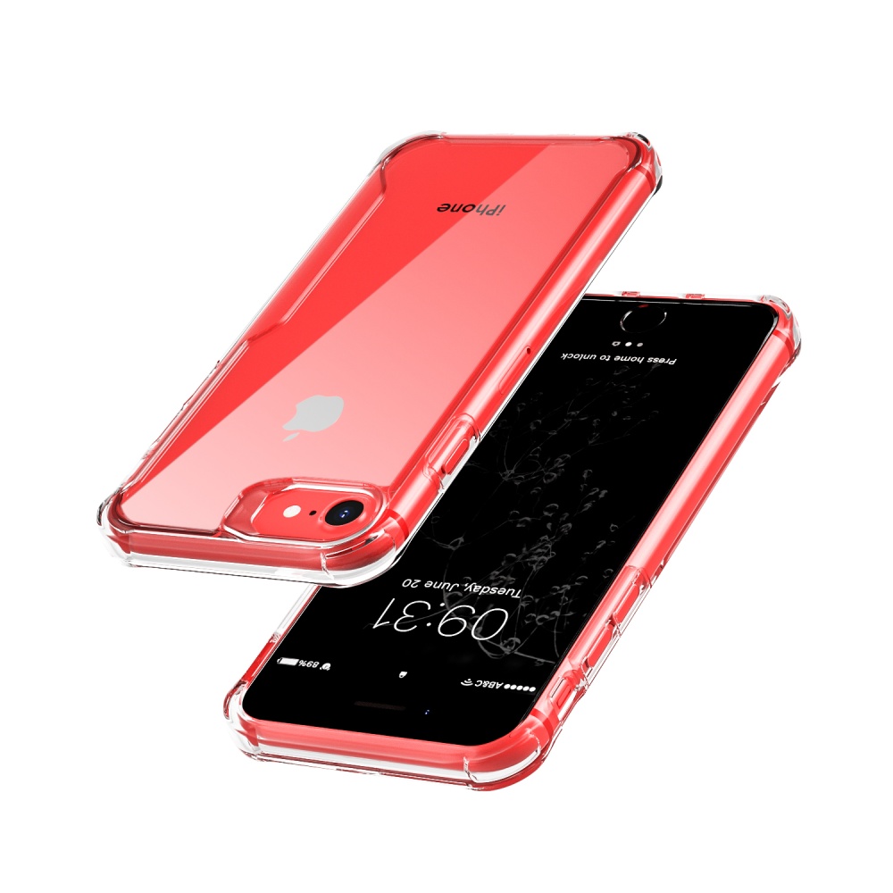 Mobile Case for IPhone SE Soft TPU PC Salicone Anti-drop OPP Bags red - Image 3