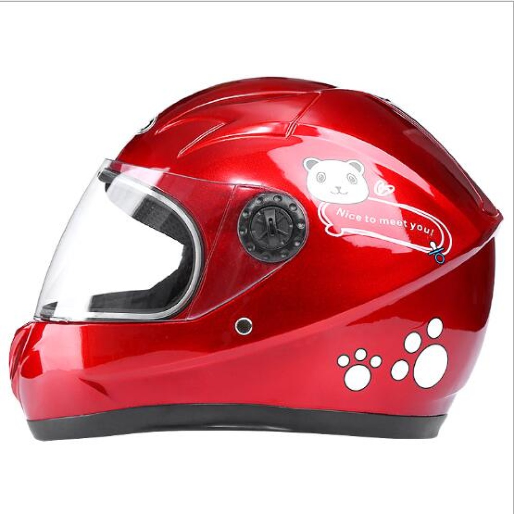 Winter Motorcycle Riding Helmet Electric Bike Children Outdoor Safety helmet red - Image 3