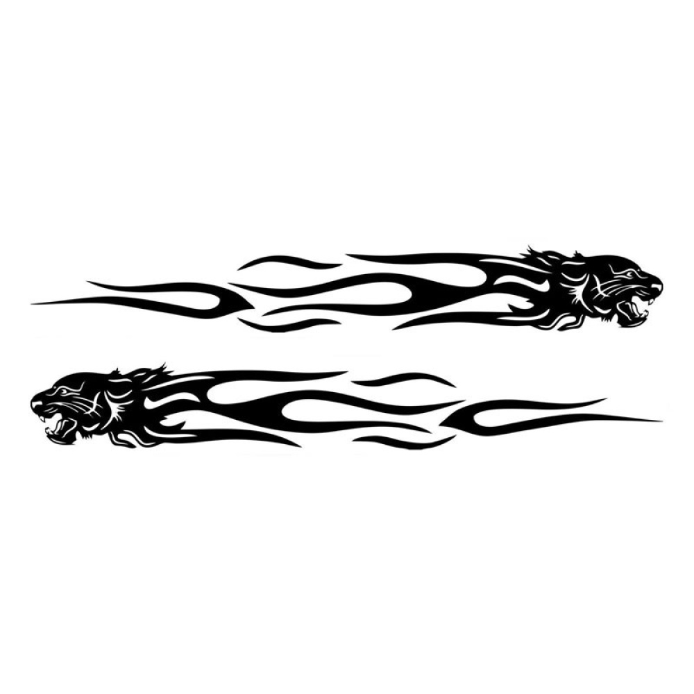 Unique Tiger Flame Totem Decal Reflective Car Sticker Styling white - Image 3