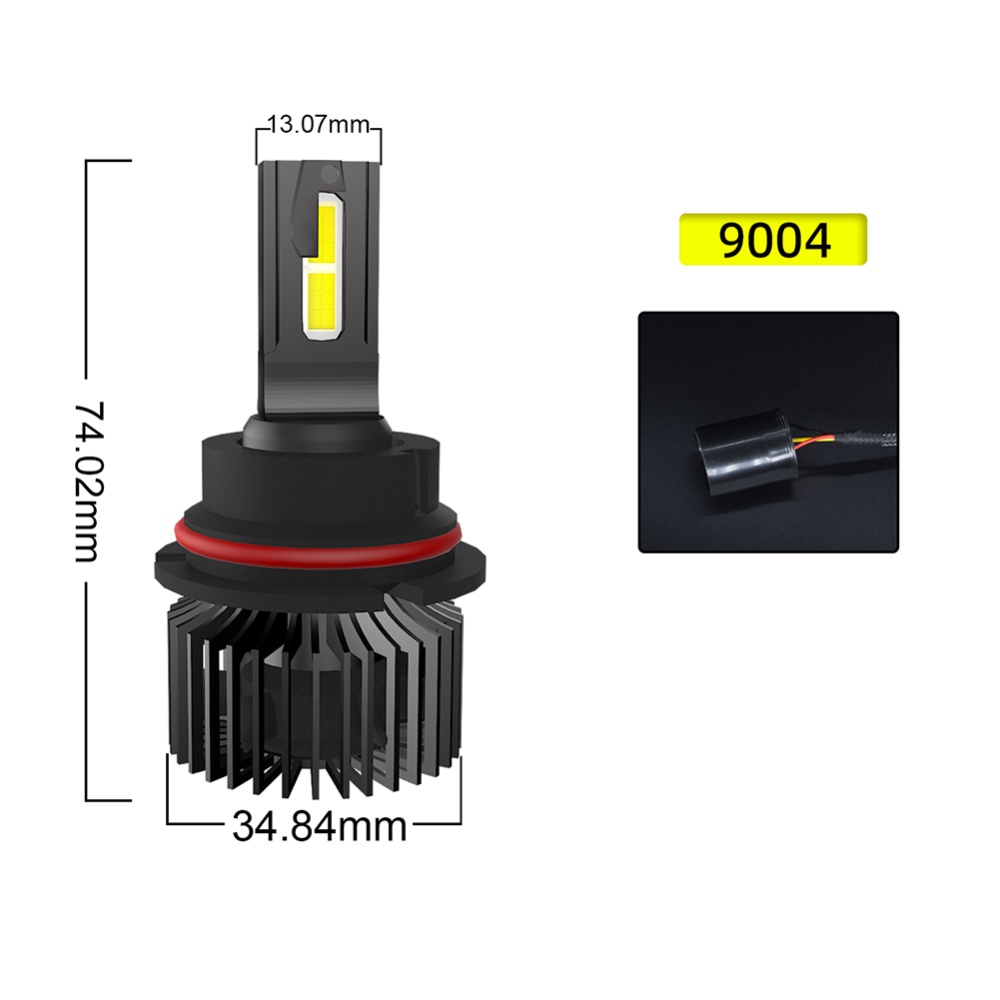 1 Pair Of Car Led Headlight Bulbs Ip68 Waterproof High-brightness High Power Good Heat Dissipation Quick Installation Lamp F4 9007/HB5 - Image 3