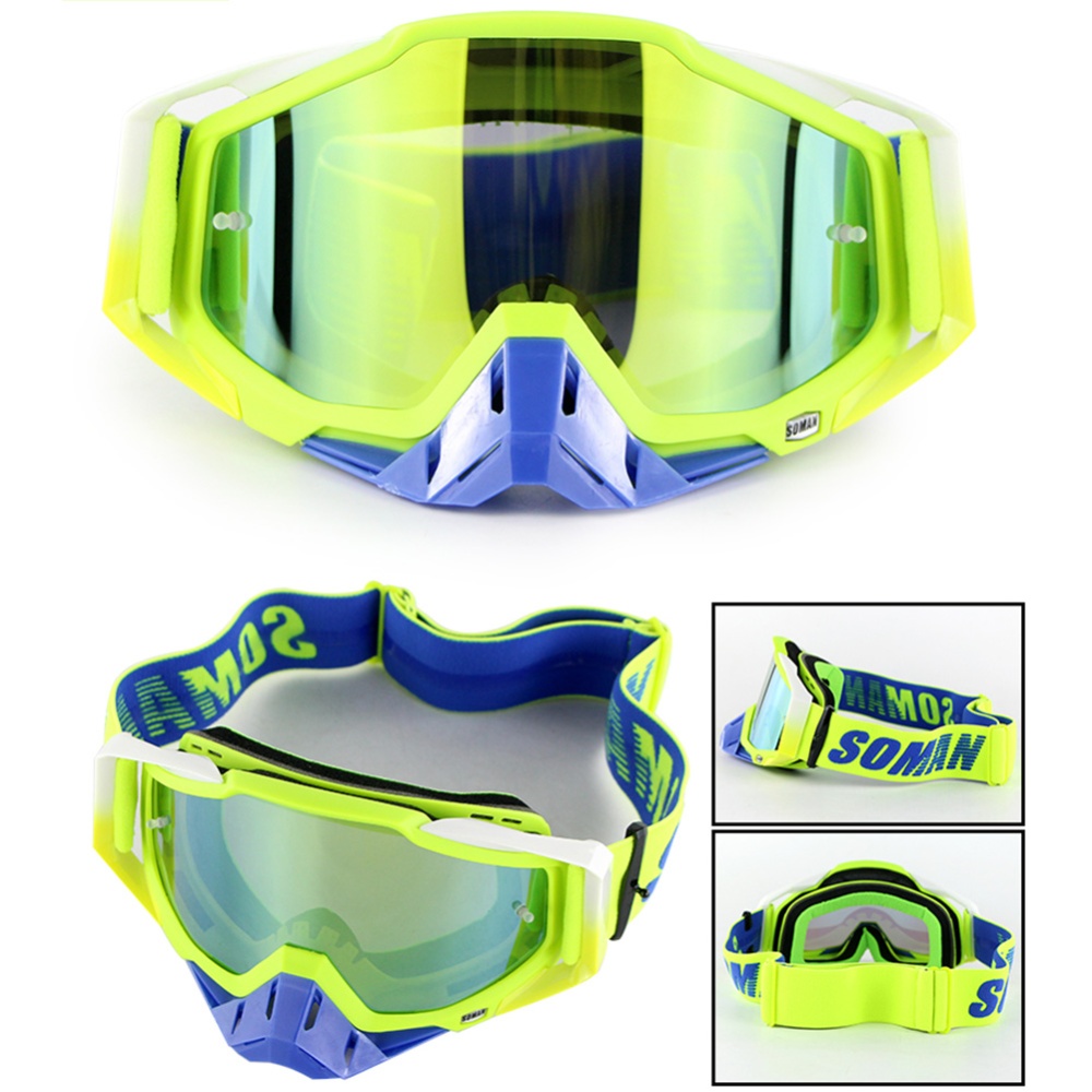 Motorcycle Riding Cross-country Goggles Outdoor Glasses Set with Transparent Lens and Tearable Film - Image 3