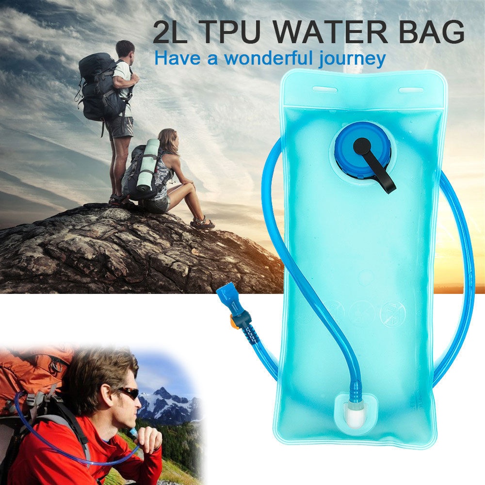 Portable 2L Bicycle Riding Outdoor Water Bag Travel Hiking Bladder blue_One size - Image 3